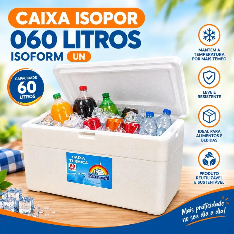 Caixa Isopor 060 Litros Isoform Un