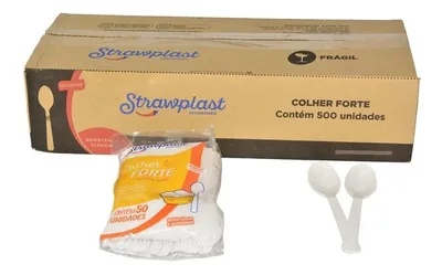 Colher Refeicao Master Branca Strawplast (CSB-604) C/500