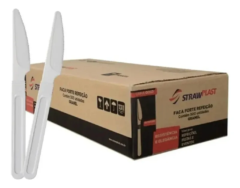 Faca Refeicao Master Branca Strawplast (10330388) C/500