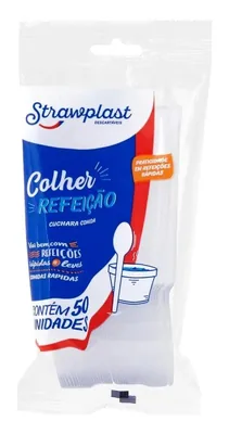 Colher Refeicao Cristal Strawplast (386) C/50