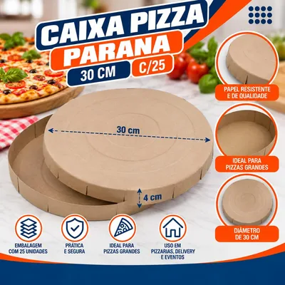 Caixa Pizza 30 Cm Parana C/25