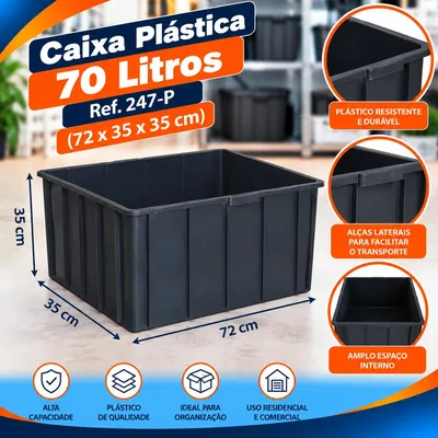Caixa Plast. 070 L.preta (72X35X35) Ref. 247-P Bolivar