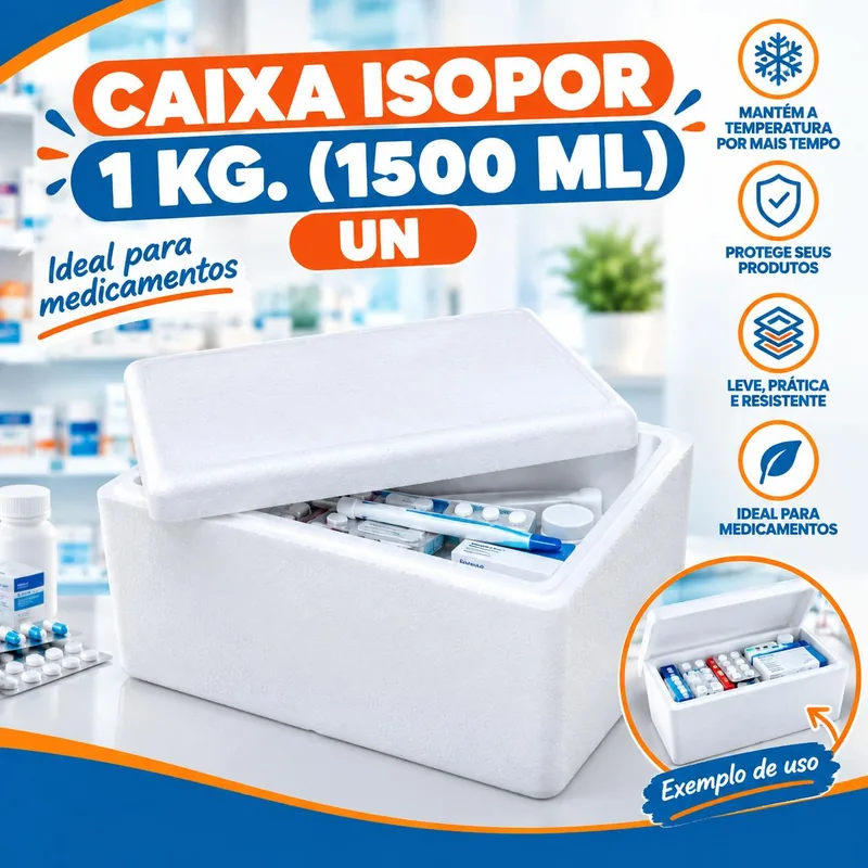Caixa Isopor 1 Kg. (1500 Ml) Un