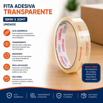Fita Ades. Transp 18MMX50MT. Adelbras (29853) Un