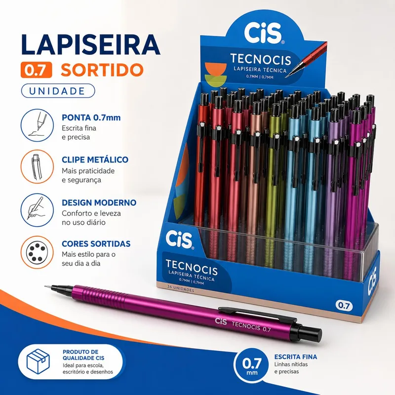Lapiseira 0.7 Cis Tecno Boho Sortido (151294) Un