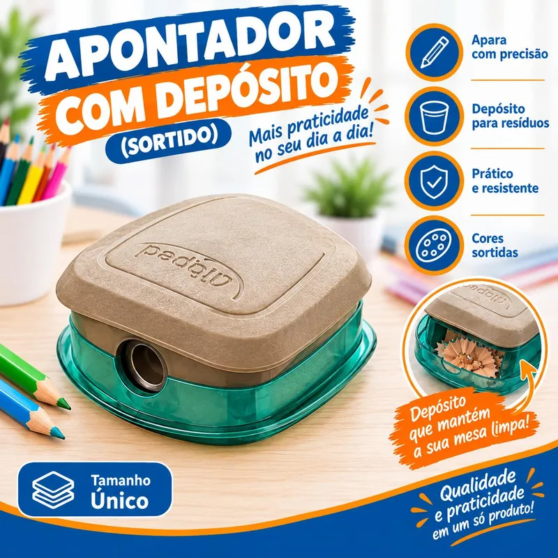 Apontador c/ Deposito Smiling Planet Sortido (155835) Un