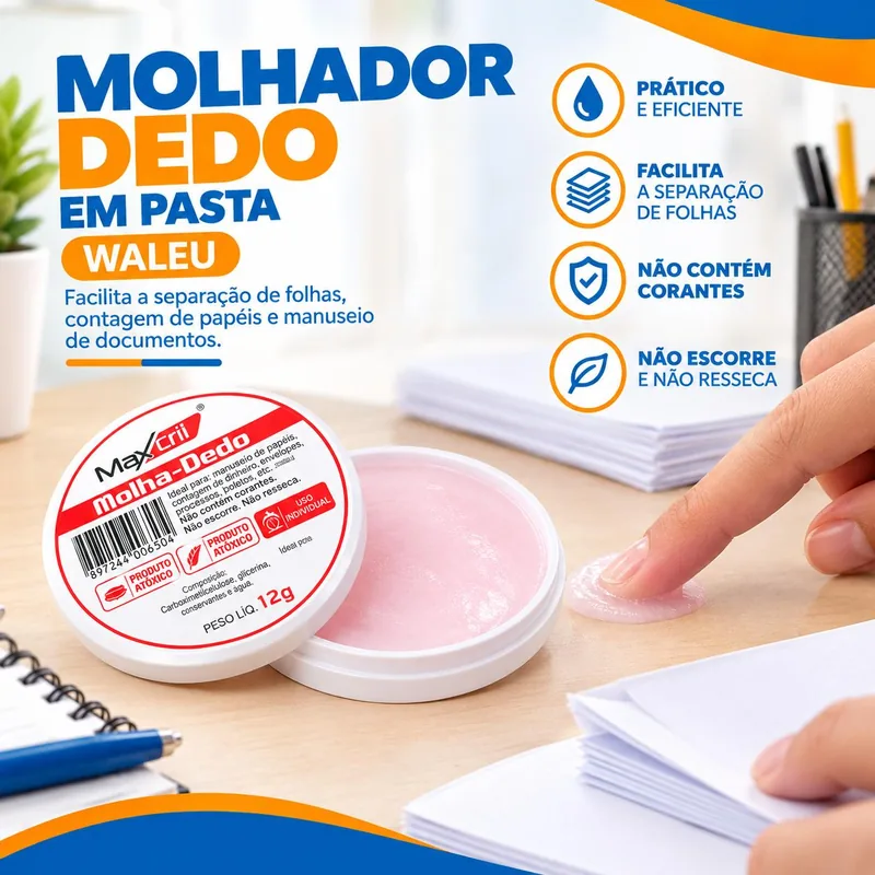 Molhador Dedo em Pasta Waleu 12G (81974) Un