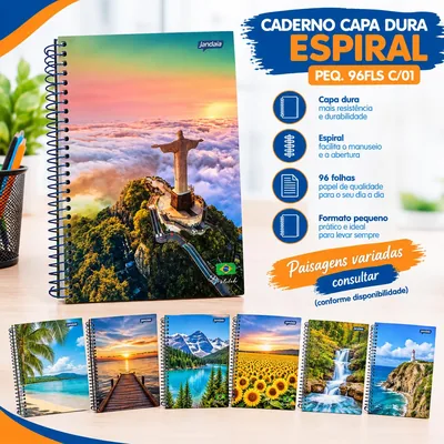 Caderno Capa Dura Espiral Peq. 96FLS C/01 (71307/152113)