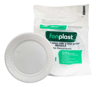 Prato Plast. 15 Cm Branco (raso) Fonplast C/10