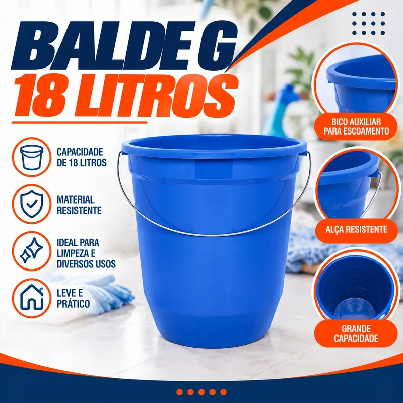 Balde G 18 Litros Azul Jaguar (0030)