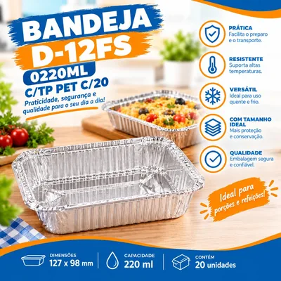Bandeja D-12FS 0220ML C/tp Pet C/20 Wyda