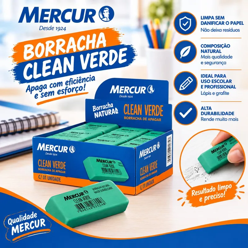 Borracha Clean Verde Mercur c/ 01 (10481)