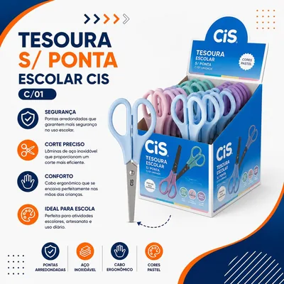 Tesoura S/ Ponta Escolar Cis C/01 (2917)