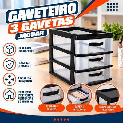 Gaveteiro 3 Gavetas Jaguar (1717)