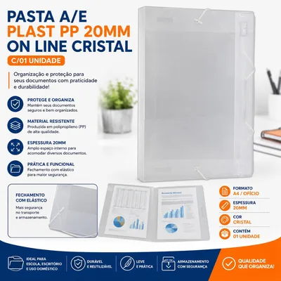 Pasta A/e Plast Pp 20MM On Line Cristal C/01