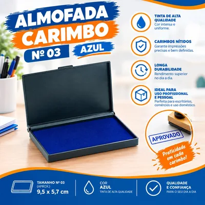 Almofada Carimbo N 03 Carbrink Azul (67774)