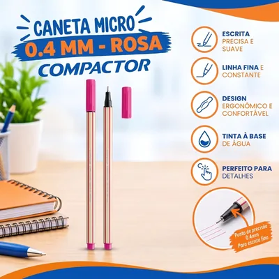 Caneta Hid. Compactor Micro 0.4MM Rosa (37021)