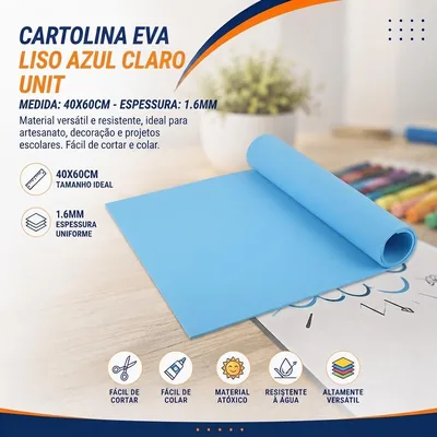 Cartolina Eva 1.6 40X60 Liso Azul Claro Unit