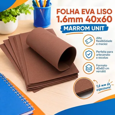 Cartolina Eva 1.6 40X60 Liso Marrom Unit