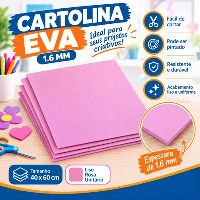Cartolina Eva 1.6 40X60 Liso Rosa Unit