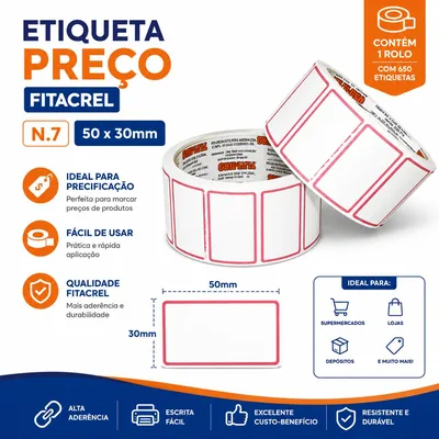 Etiqueta Preco Fitacrel N.7 50X30MM (63876) Unit