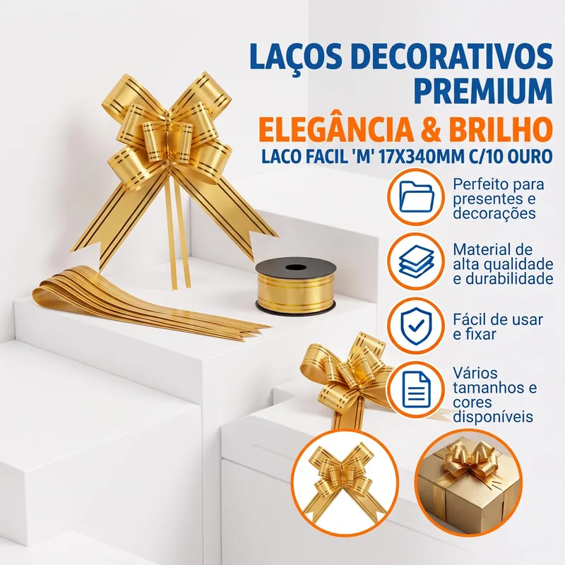 Laco Facil "m" 17X340MM C/10 Ouro Best
