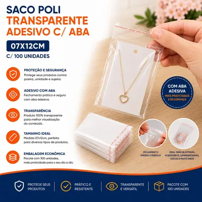Saco Poli Transp. Ades 07X12 C/aba Cromus C/100 (112446)