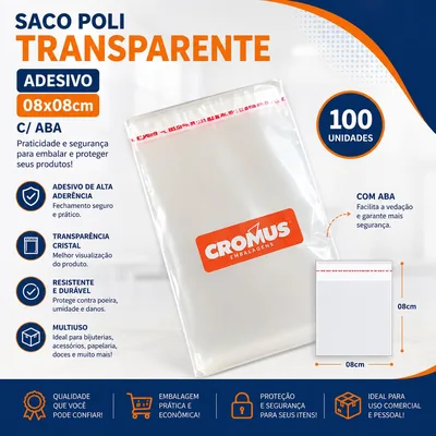 Saco Poli Transp. Ades 08X08 C/aba Cromus C/100 (112448)