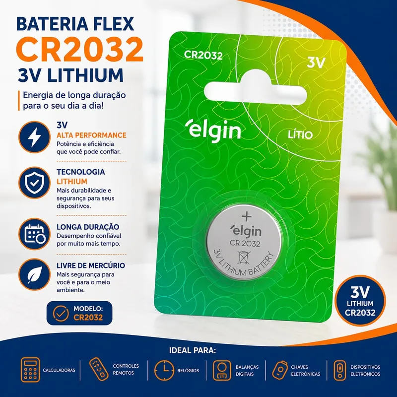 Bateria Flex CR2032 3V Lithium (83602)