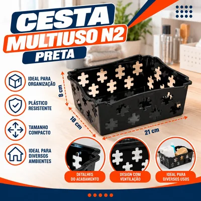 Cesta Multiuso N2 Preta Jaguar Ref: 1619