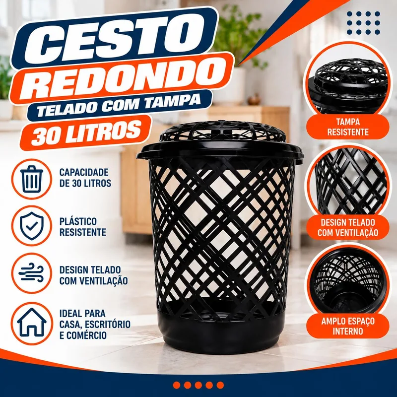 Cesto Red Telado 30L Preto Jaguar (3085)