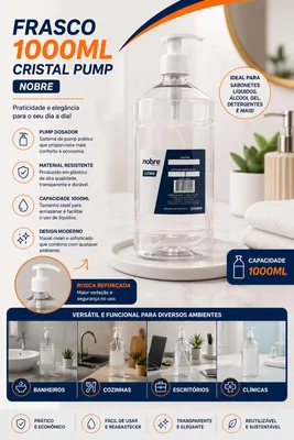 Frasco 1000ML Cristal Pump Nobre (42856)