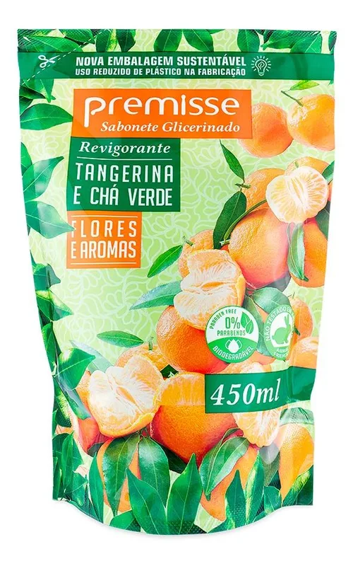 Sabonete Liq. Tangerina e Cha Verde Premisse Refil 450 Ml
