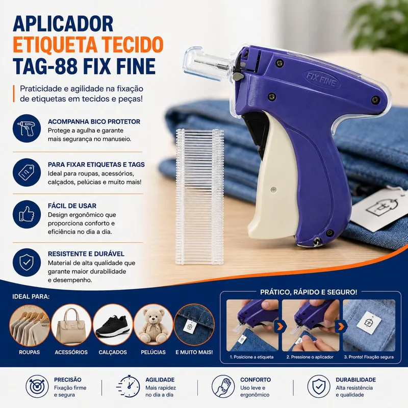 Aplicador Etiqueta Tecido TAG-88 Fix Fine