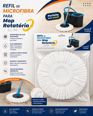 Refil Microfibra para Mop Rotatorio Slim (41415)