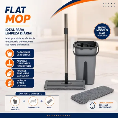 Flat Mop (balde 10L/ESPREMEDOR/REFIL) (38919)