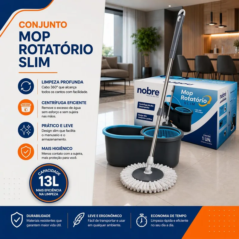 Conjunto Mop Rotatorio Slim (41411)