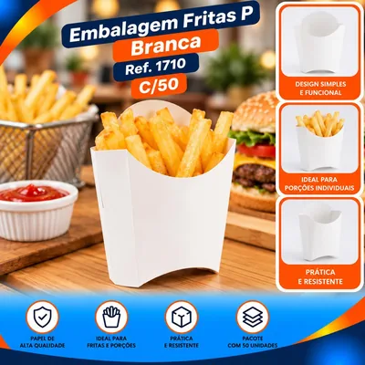 Embalagem Fritas P Branca (1710) C/50
